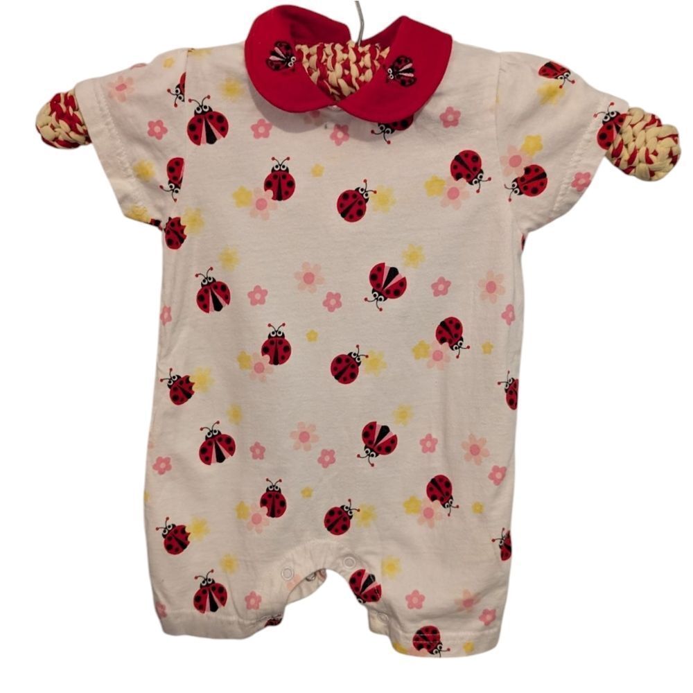 Infant Girls Y2K Embroidered Lady Bug Outfit‎ Size 6 Months
